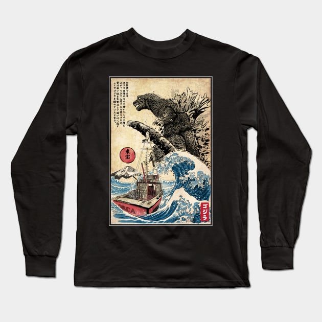 Orca in Japan Long Sleeve T-Shirt by DrMonekers